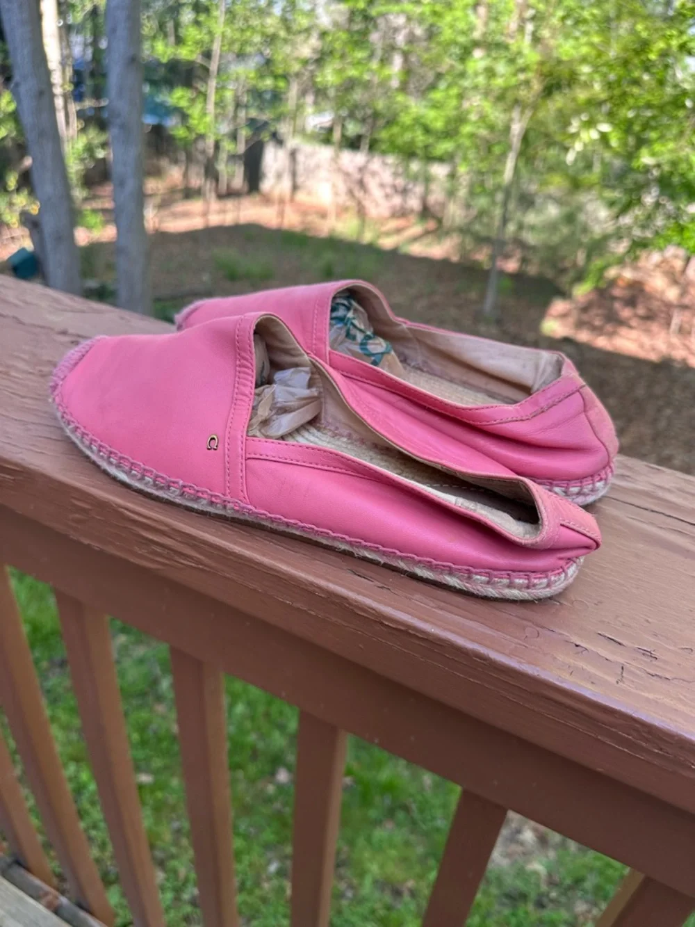 Coach pink leather espadrille shoes